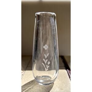 Orrefors Sweden Crystal Bud Vase Signed Numbered Excellent Heavy Etched Flowers